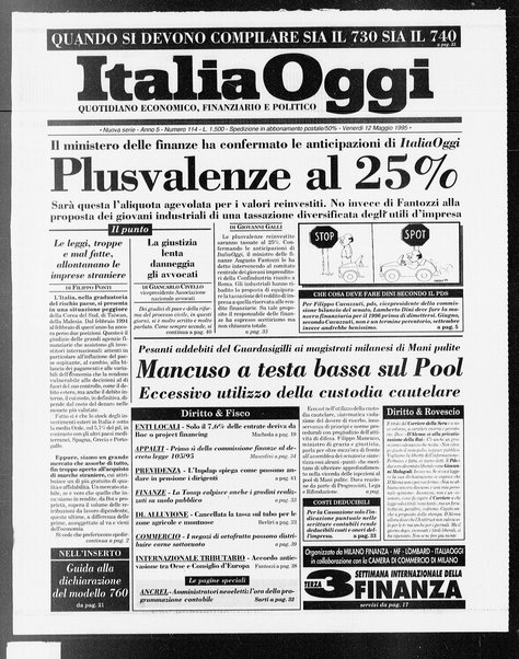 Italia oggi : quotidiano di economia finanza e politica